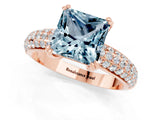 Rose gold Princess Cut Cut Diamond Milgrain Marquise Band with Prong Setting_1