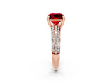 Rose gold Princess Cut Cut Diamond Milgrain Marquise Band with Prong Setting_2