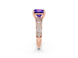 Rose gold Princess Cut Cut Diamond Milgrain Marquise Band with Prong Setting_2