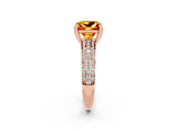 Rose gold Princess Cut Cut Diamond Milgrain Marquise Band with Prong Setting_2