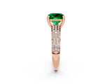 Rose gold Princess Cut Cut Diamond Milgrain Marquise Band with Prong Setting_2