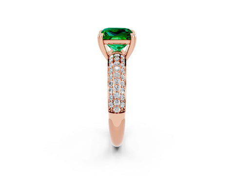 Rose gold Princess Cut Cut Diamond Milgrain Marquise Band with Prong Setting_2