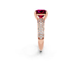 Rose gold Princess Cut Cut Diamond Milgrain Marquise Band with Prong Setting_2