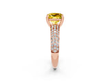 Rose gold Princess Cut Cut Diamond Milgrain Marquise Band with Prong Setting_2