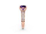 Rose gold Princess Cut Cut Diamond Milgrain Marquise Band with Prong Setting_2