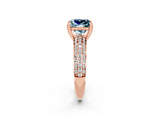 Rose gold Princess Cut Cut Diamond Milgrain Marquise Band with Prong Setting_2