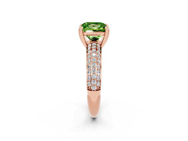 Rose gold Princess Cut Cut Diamond Milgrain Marquise Band with Prong Setting