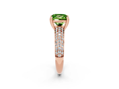 Rose gold Princess Cut Cut Diamond Milgrain Marquise Band with Prong Setting_2