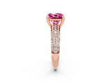 Rose gold Princess Cut Cut Diamond Milgrain Marquise Band with Prong Setting_2