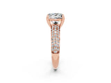 Rose gold Princess Cut Cut Diamond Milgrain Marquise Band with Prong Setting_2