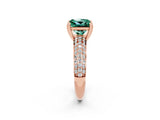 Rose gold Princess Cut Cut Diamond Milgrain Marquise Band with Prong Setting_2