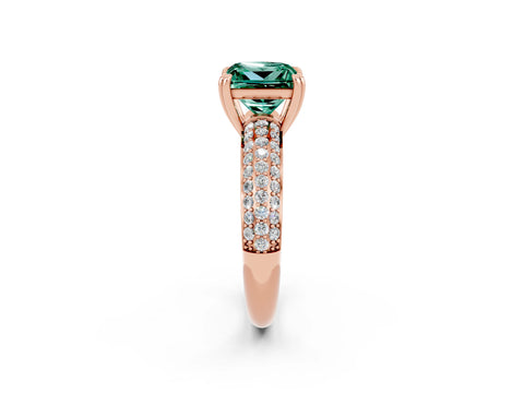 Rose gold Princess Cut Cut Diamond Milgrain Marquise Band with Prong Setting_2