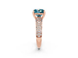 Rose gold Princess Cut Cut Diamond Milgrain Marquise Band with Prong Setting_2