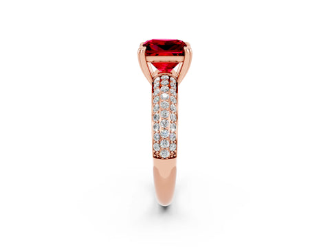Rose gold Princess Cut Cut Diamond Milgrain Marquise Band with Prong Setting_2