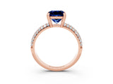Rose gold Princess Cut Cut Diamond Milgrain Marquise Band with Prong Setting_3