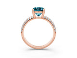 Rose gold Princess Cut Cut Diamond Milgrain Marquise Band with Prong Setting_3