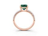 Rose gold Princess Cut Cut Diamond Milgrain Marquise Band with Prong Setting_3
