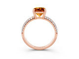 Rose gold Princess Cut Cut Diamond Milgrain Marquise Band with Prong Setting_3