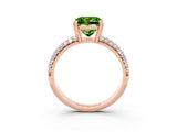 Rose gold Princess Cut Cut Diamond Milgrain Marquise Band with Prong Setting_3