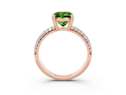 Rose gold Princess Cut Cut Diamond Milgrain Marquise Band with Prong Setting_3