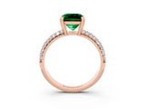 Rose gold Princess Cut Cut Diamond Milgrain Marquise Band with Prong Setting_3
