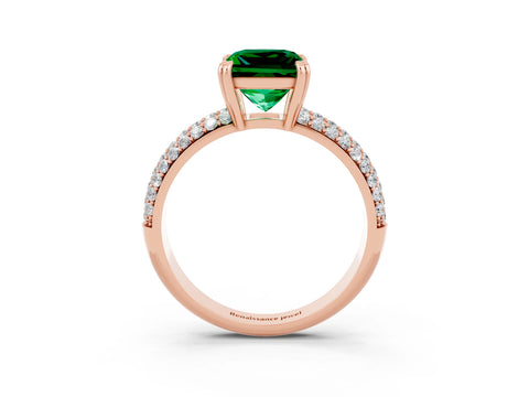 Rose gold Princess Cut Cut Diamond Milgrain Marquise Band with Prong Setting_3