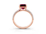 Rose gold Princess Cut Cut Diamond Milgrain Marquise Band with Prong Setting_3