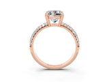 Rose gold Princess Cut Cut Diamond Milgrain Marquise Band with Prong Setting_3