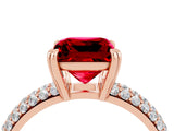 Rose gold Princess Cut Cut Diamond Milgrain Marquise Band with Prong Setting_4