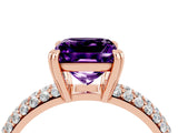 Rose gold Princess Cut Cut Diamond Milgrain Marquise Band with Prong Setting_4