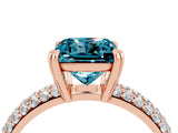 Rose gold Princess Cut Cut Diamond Milgrain Marquise Band with Prong Setting_4