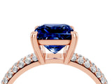 Rose gold Princess Cut Cut Diamond Milgrain Marquise Band with Prong Setting_4