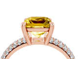 Rose gold Princess Cut Cut Diamond Milgrain Marquise Band with Prong Setting_4