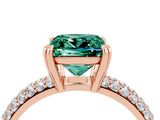 Rose gold Princess Cut Cut Diamond Milgrain Marquise Band with Prong Setting_4