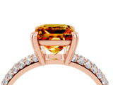 Rose gold Princess Cut Cut Diamond Milgrain Marquise Band with Prong Setting_4