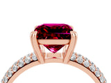 Rose gold Princess Cut Cut Diamond Milgrain Marquise Band with Prong Setting_4