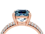 Rose gold Princess Cut Cut Diamond Milgrain Marquise Band with Prong Setting_4