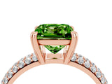 Rose gold Princess Cut Cut Diamond Milgrain Marquise Band with Prong Setting_4