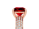 Rose gold Princess Cut Cut Diamond Milgrain Marquise Band with Prong Setting_5