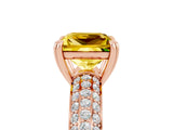Rose gold Princess Cut Cut Diamond Milgrain Marquise Band with Prong Setting_5