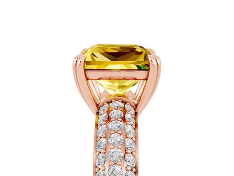Rose gold Princess Cut Cut Diamond Milgrain Marquise Band with Prong Setting_5