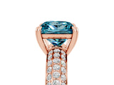 Rose gold Princess Cut Cut Diamond Milgrain Marquise Band with Prong Setting_5