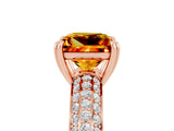 Rose gold Princess Cut Cut Diamond Milgrain Marquise Band with Prong Setting_5