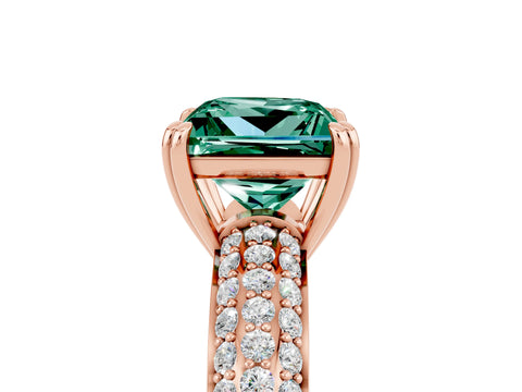 Rose gold Princess Cut Cut Diamond Milgrain Marquise Band with Prong Setting_5