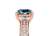 Rose gold Princess Cut Cut Diamond Milgrain Marquise Band with Prong Setting_5