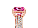 Rose gold Princess Cut Cut Diamond Milgrain Marquise Band with Prong Setting_5