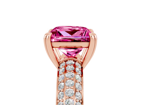 Rose gold Princess Cut Cut Diamond Milgrain Marquise Band with Prong Setting_5