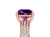 Rose gold Princess Cut Cut Diamond Milgrain Marquise Band with Prong Setting_5