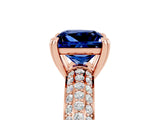 Rose gold Princess Cut Cut Diamond Milgrain Marquise Band with Prong Setting_5