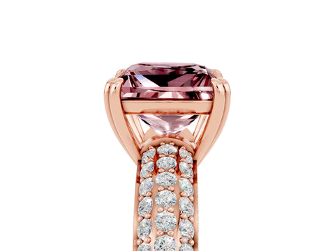 Rose gold Princess Cut Cut Diamond Milgrain Marquise Band with Prong Setting_5